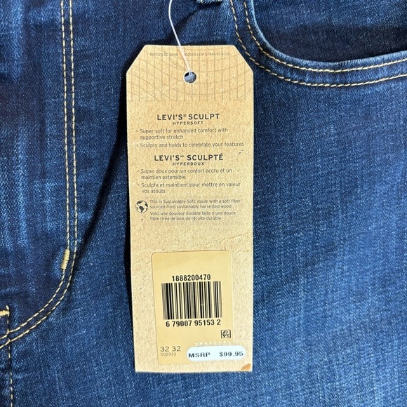 LEVI’S 721 Sz 32 Skinny High Rise Dark Wash Jeans New with Tags - Picture 5 of 10